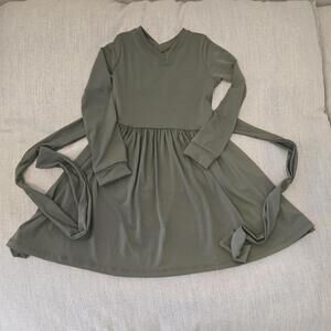 Woodmouse And Thistle Twirl Dress Olive Size 4T Girls Long Sleeves
